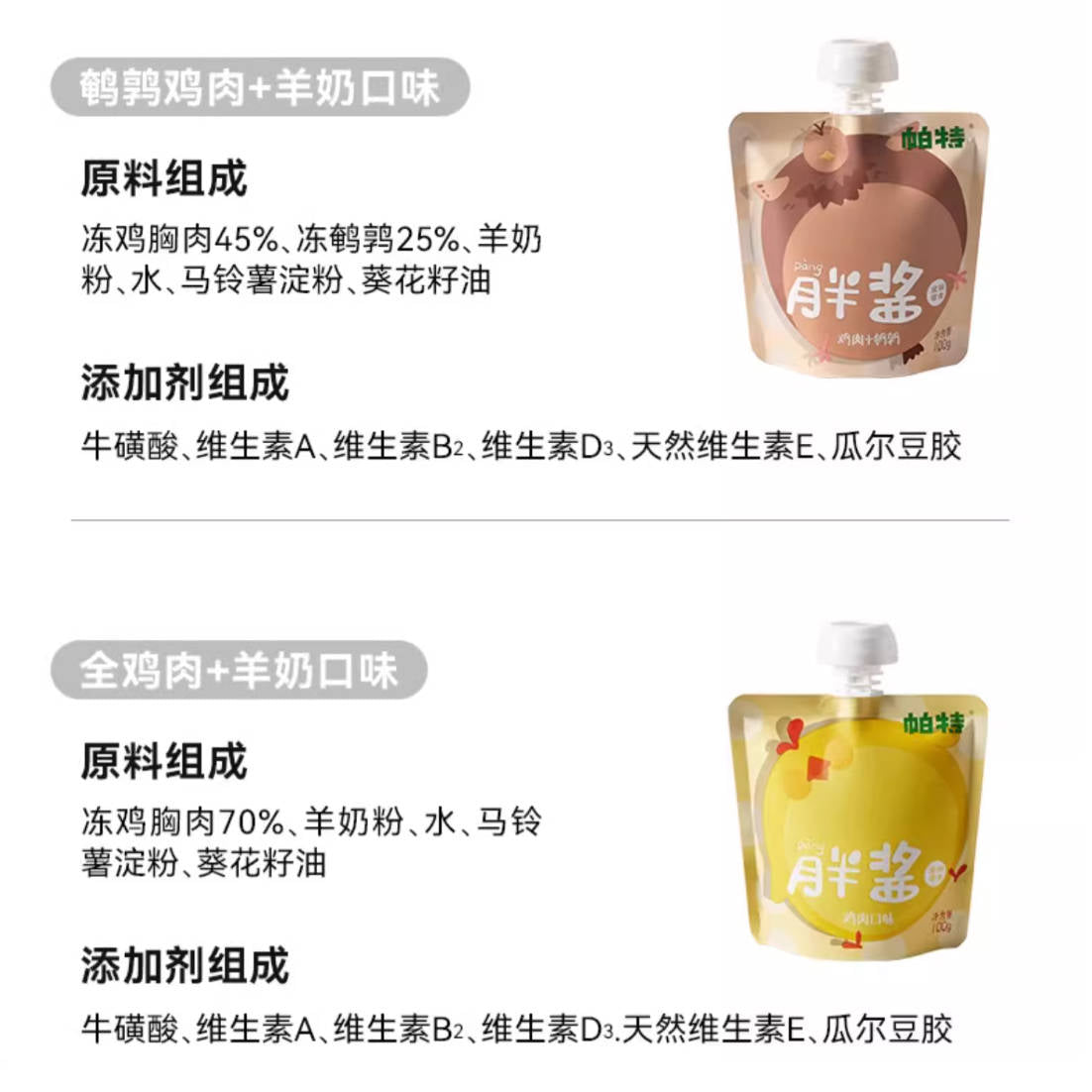 【新品】Partner帕特猫咪胖酱纯肉互动咕湿粮酱包100g