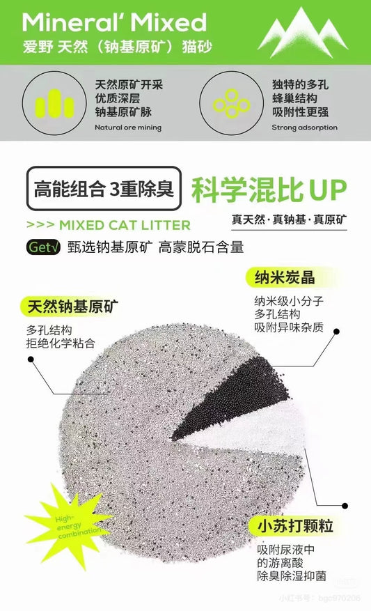 【比它哩好用】AIYE爱野天然钠基原矿猫砂4.5kg