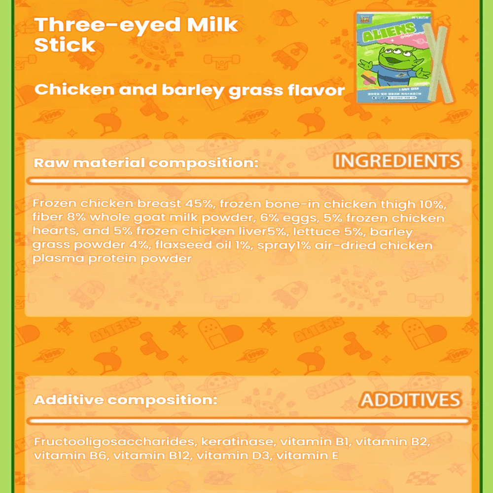 Alfie&Buddy Three-Eyed Cat Grass Milk Bar Dry Cat Treats 5g*4