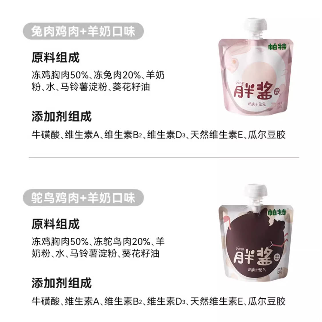 【新品】Partner帕特猫咪胖酱纯肉互动咕湿粮酱包100g