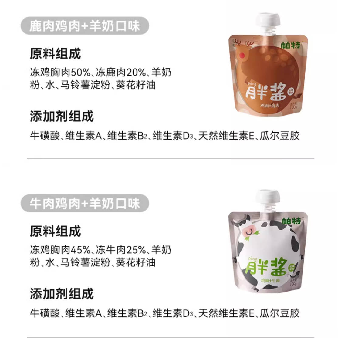 【新品】Partner帕特猫咪胖酱纯肉互动咕湿粮酱包100g