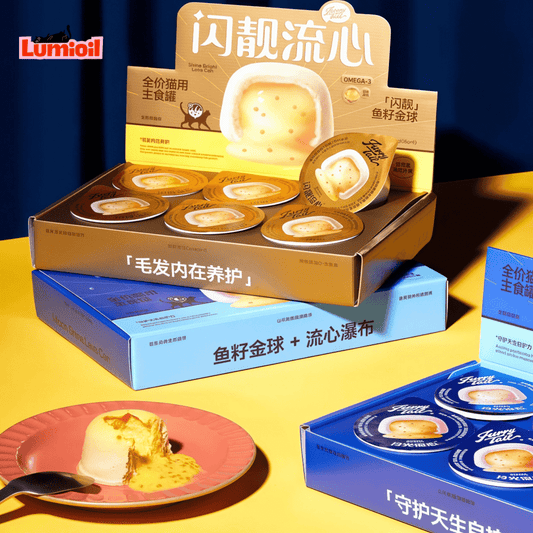 FURRYTAIL Shiny Flowing Moonlight Fish Roe Gold Ball Cat Flowing Cup Wet Cat Food 65g*6