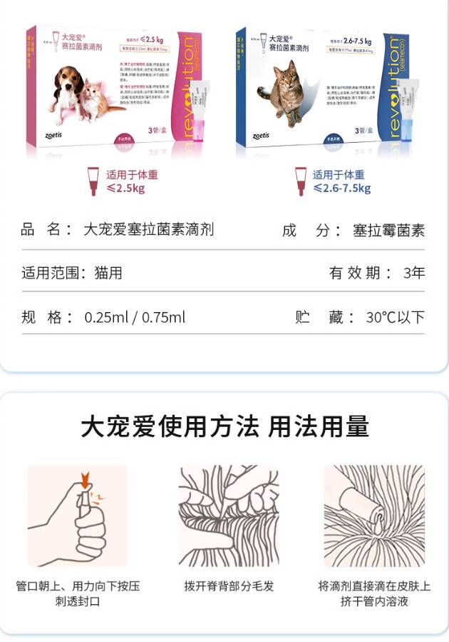 Advocate大宠爱体内外一体驱虫药幼猫/成猫