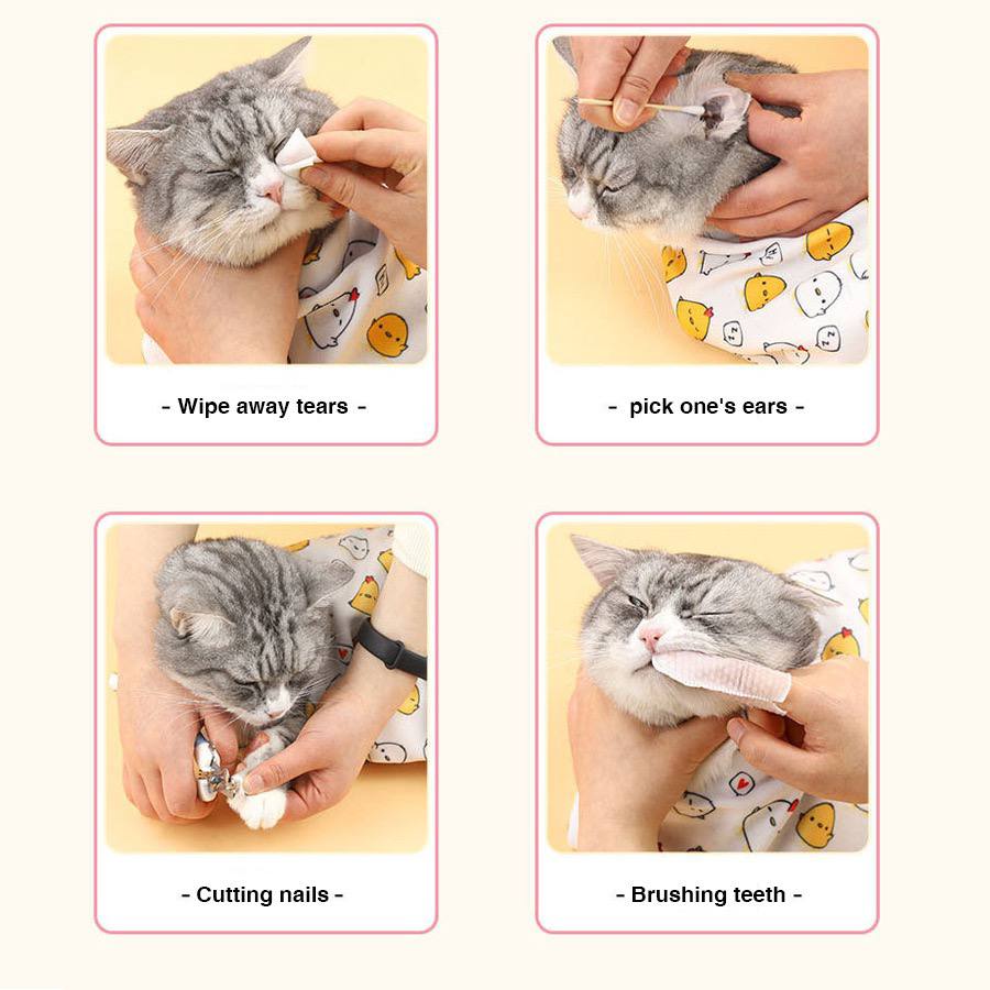 控猫布80cm*80cm【不配合清洁眼睛耳朵刷牙剪指甲的猫都适用】