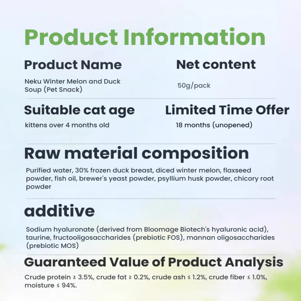 Neku Summer Limited Edition Winter Melon Duck Treat Soup 50g