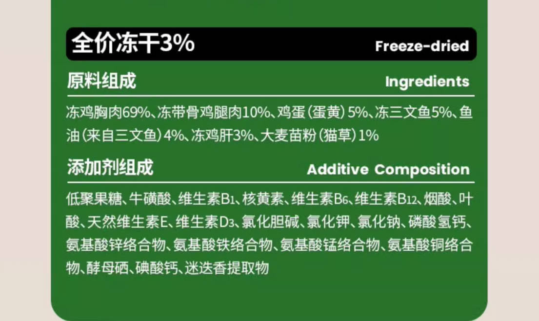 布兰德自然营养全价果蔬冻干猫粮1.5kg/5kg