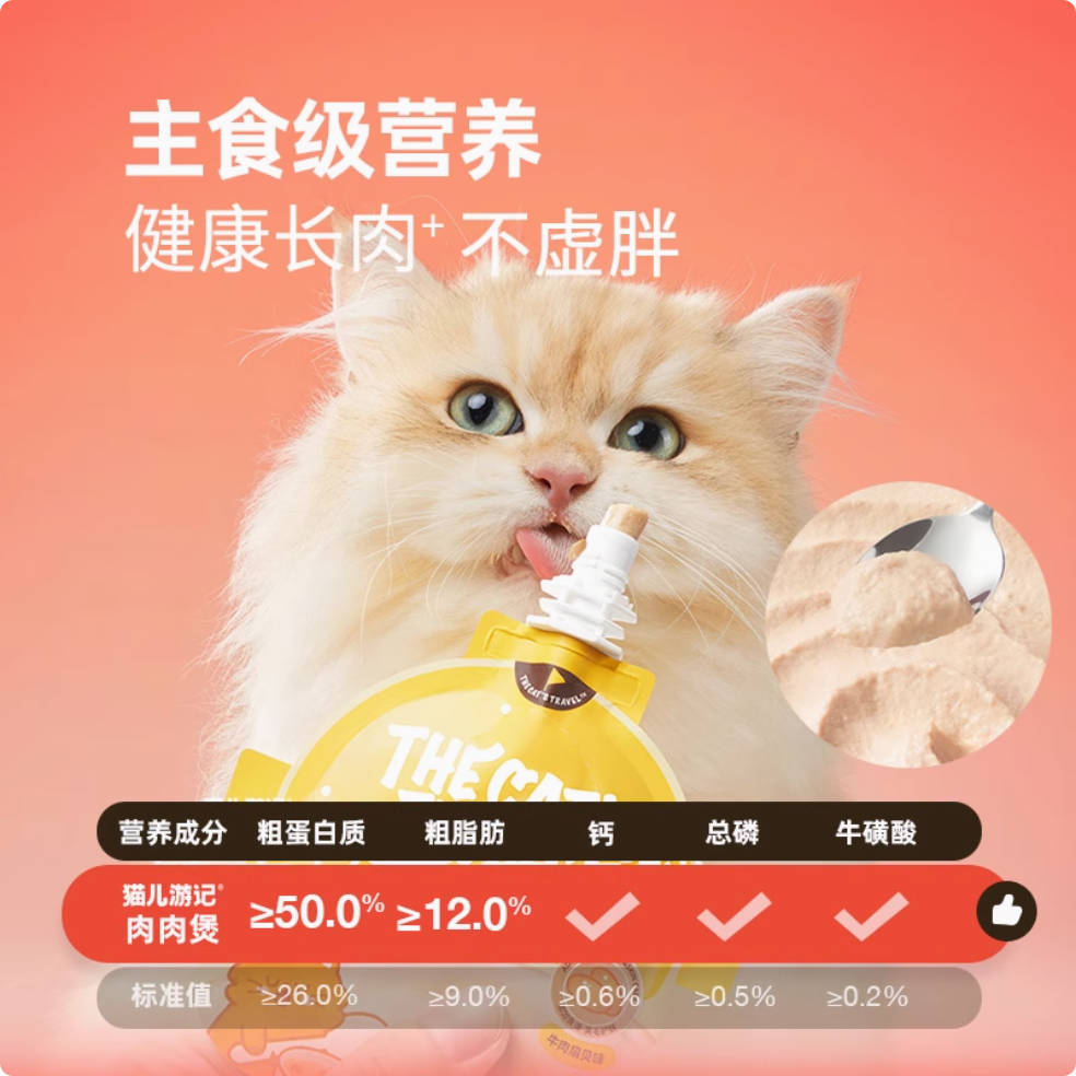 The Cat's Travel猫儿游记全价主食功能肉肉煲混合口味50g*4