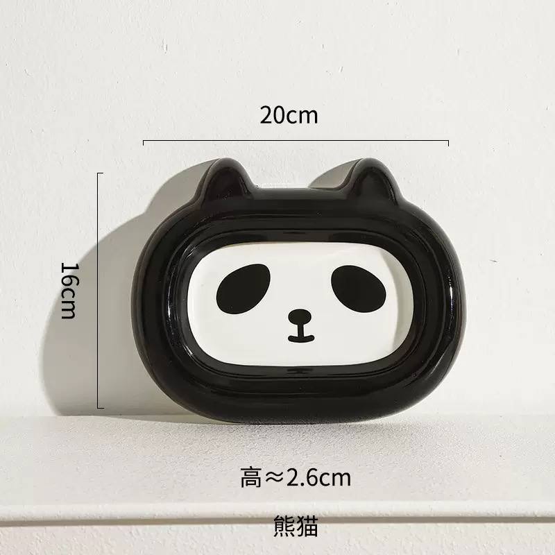 【猫碗】猫耳陶瓷盘湿粮盘20cm*2.6cm