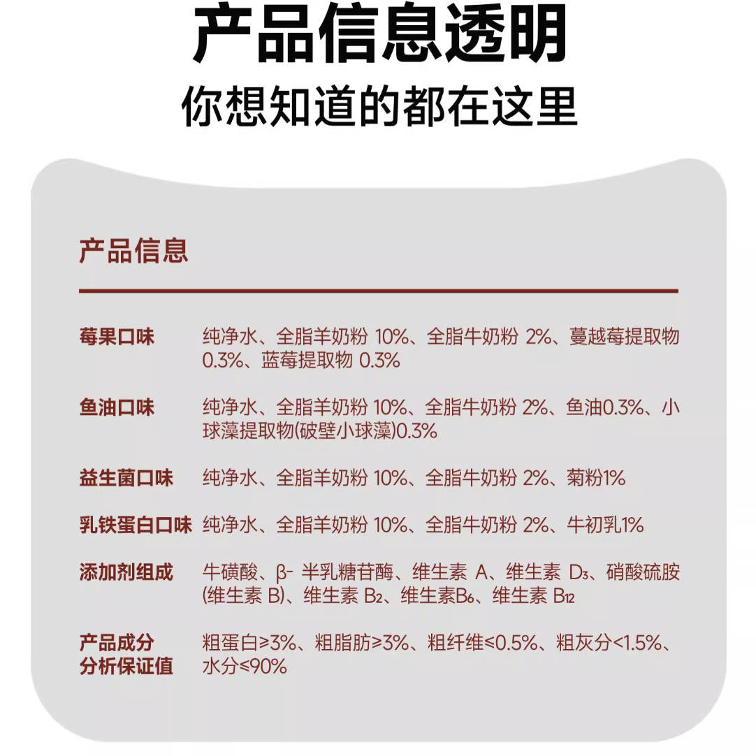 【新品】MAOWOO毛兀宠物零食0乳糖羊奶营养杯杯奶22ml*12