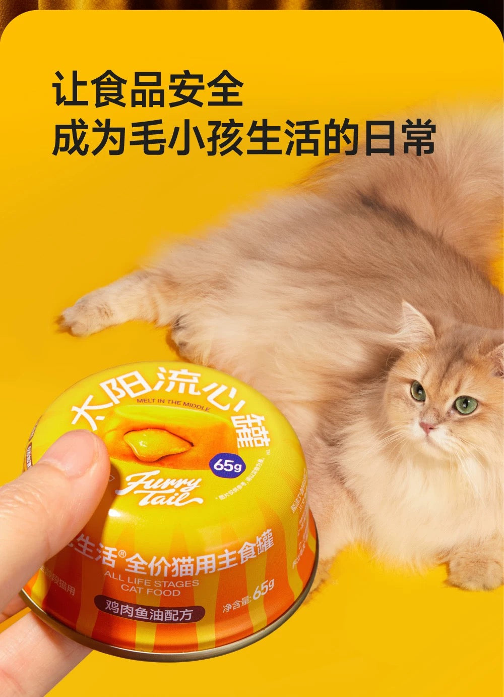 Furrytail尾巴生活太阳流心全价主食罐65g*4/盒